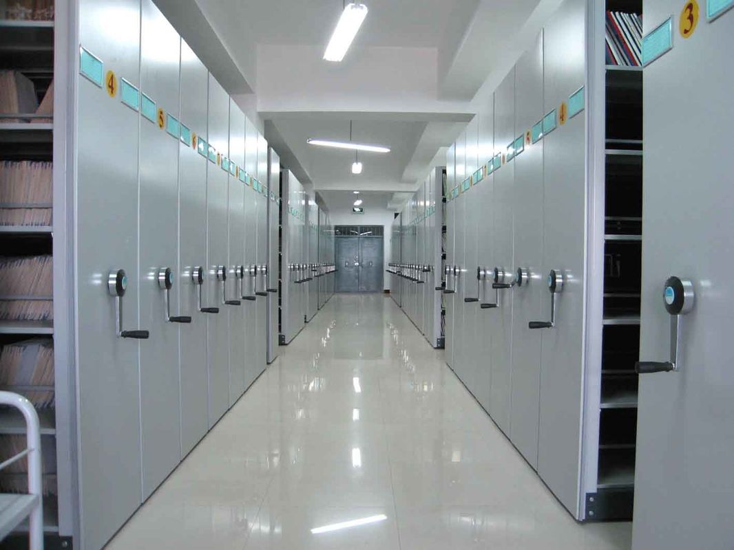 Stalen rollende archiefopslagsystemen met hoge dichtheid voor bibliotheek / school / kantoor / bank