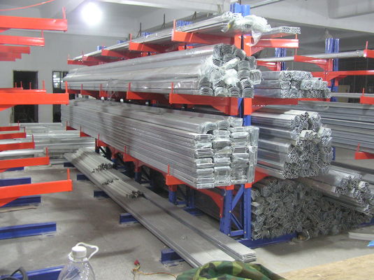 Stalen kantilever opslagrek systeem, industriële kantilever metalen rek