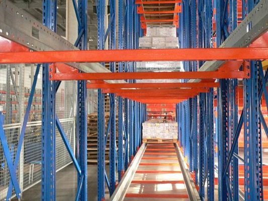Oranje / Blauwe Shuttle Palet Racking Storage System, Selectief Palet Racking System