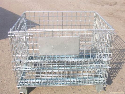 Heavy Duty gegalvaniseerde metalen opslagkooi / vouwbaar draadnetcontainer voor draaghuis
