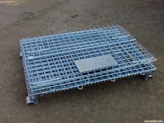 Heavy Duty gegalvaniseerde metalen opslagkooi / vouwbaar draadnetcontainer voor draaghuis