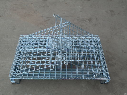 Heavy Duty gegalvaniseerde metalen opslagkooi / vouwbaar draadnetcontainer voor draaghuis