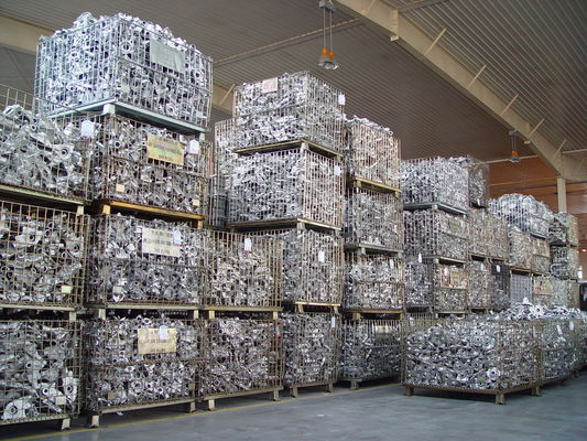 Gegalvaniseerde mobiele metalen draadkooien, draadnet opslagcontainer
