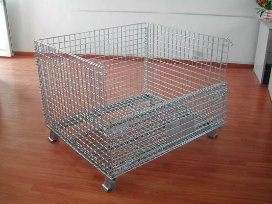 Vlekkeloos staal draadnet Cage Gevouwen opvouwbaar draadnet Containers Zwaar werk