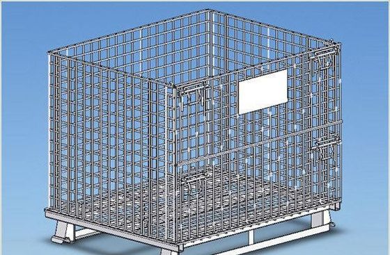 Gegalvaniseerde mobiele metalen draadkooien, draadnet opslagcontainer