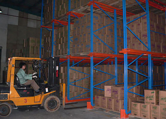 High-Density Drive In Pallet Racking With Guide Rails for Forklift Safe Operation in Logistiek Centers