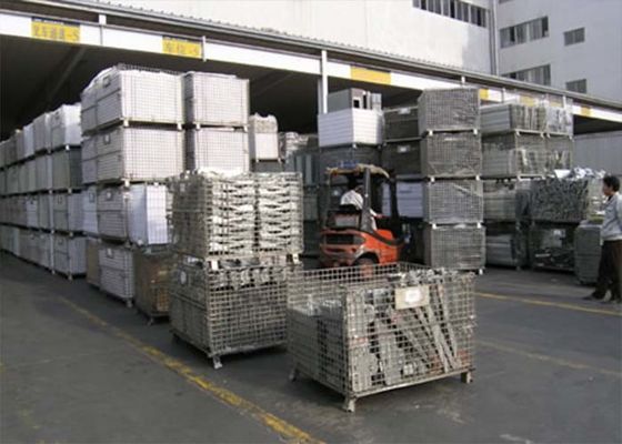 Zink afwerking rigide rollend draad mesh kooi opvouwbaar met voetremmen / rollen