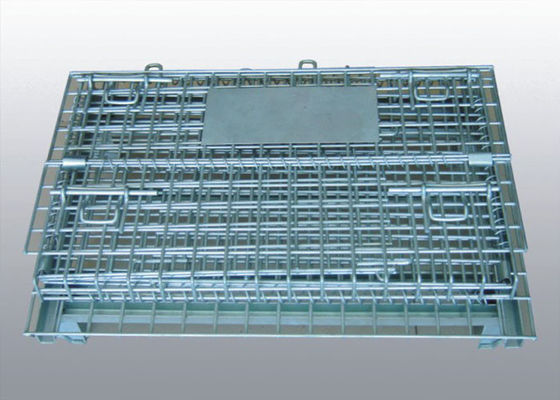 Stapelende vouwstaaldraadcontainer, industriële draadcontainer opslagkooien