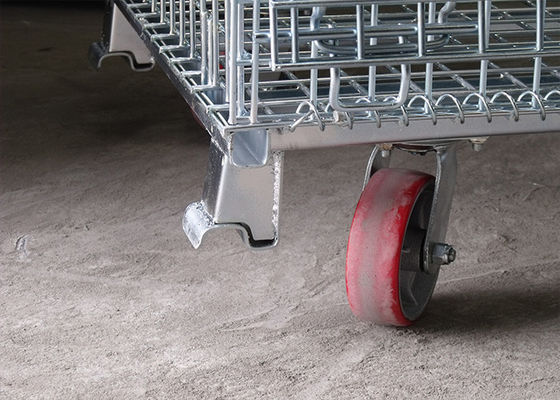 Opvouwbare, opvouwbare draadnetkooien met een voorste poort / 4 rollen
