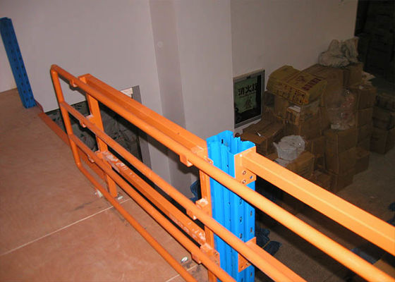 2 niveaus koudgewalste industriële stalen opslagrekken Platform Oranje / Blauwe kleur