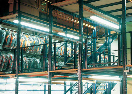 Poedercoating industriële staal mezzanine vloeren met loopbruggen voor magazijnen