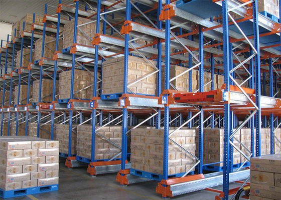 Oranje / Blauwe Shuttle Palet Racking Storage System, Selectief Palet Racking System
