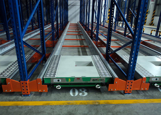 Custom Industrial Shuttle Storage System met hoge dichtheid stalen balk / stalen klinkers