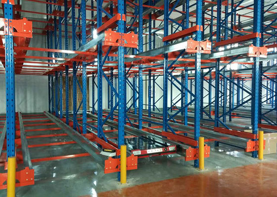 Custom Industrial Shuttle Storage System met hoge dichtheid stalen balk / stalen klinkers