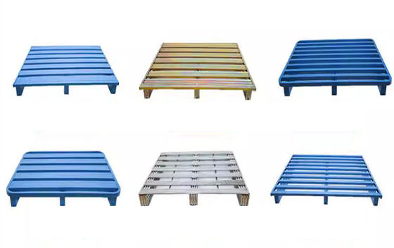 Op maat gemaakte zware staal pallet opslag pakhuis dubbelzijdige metalen stapelpalletten