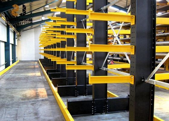 Poederbekleding Cantilever Staal opslagrekken, zware Cantilever rekken