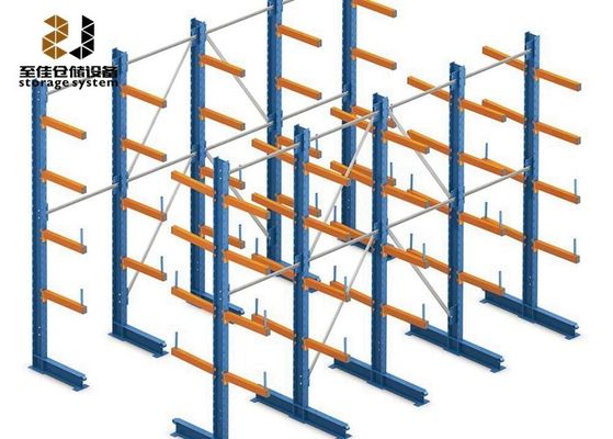Poederbekleding Cantilever Staal opslagrekken, zware Cantilever rekken