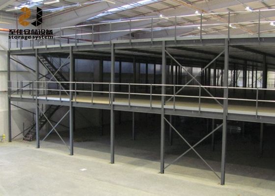 Epoxypoeder gecoate industriële mezzanine vloeren 2 laag opslag magazijn rekken