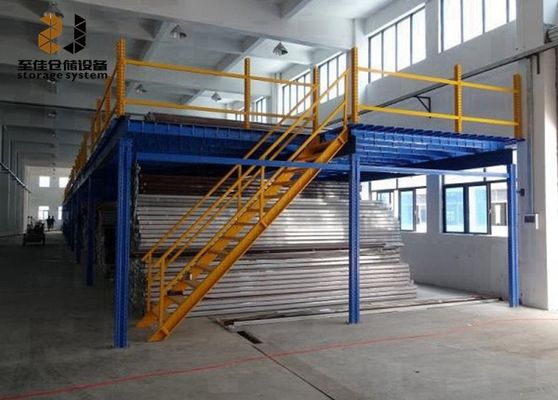 Epoxypoeder gecoate industriële mezzanine vloeren 2 laag opslag magazijn rekken