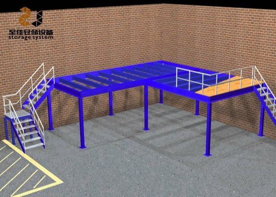 Epoxy poeder bedekte fabriek mezzanine vloeren, Q235 staal mezzanine rekken